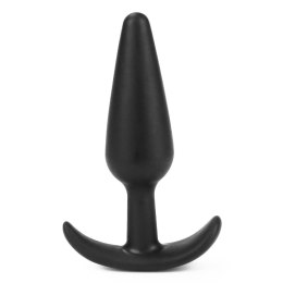 Korek analny silikonowy z uchwytem czarny 11 cm