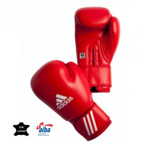 Rękawice bokserskie adidas z atestem AIBA czerwone 12 oz
