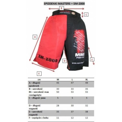 Spodenki do MMA Masters SM-2000 M 062000-M L