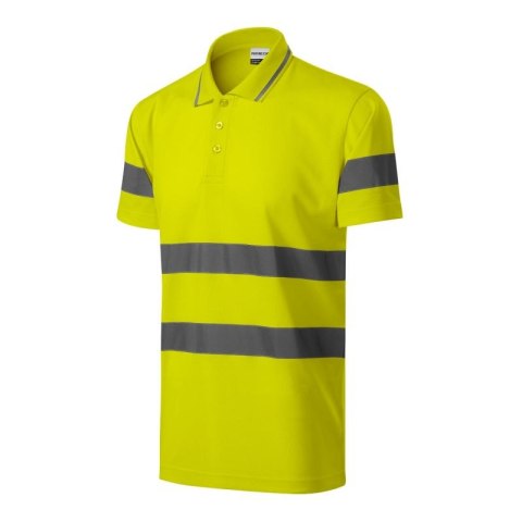 Koszulka polo Rimeck HV Runway M MLI-2V997 fluorescencyjny żółty 2XL