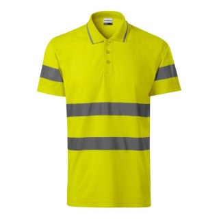 Koszulka polo Rimeck HV Runway M MLI-2V997 fluorescencyjny żółty 3XL