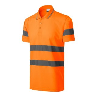 Koszulka polo Rimeck HV Runway M MLI-2V998 fluorescencyjny pomarańczowy L