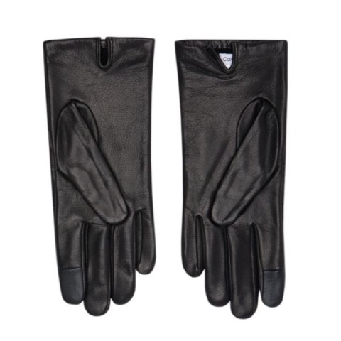 Rękawiczki Calvin Klein Re-lock Debossed Leather Gloves W K60K609975 M/L