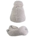 Zestaw czapka i szalik UGG Chunky Rib Knit Beanie Pom Set 21883-LGRY One size
