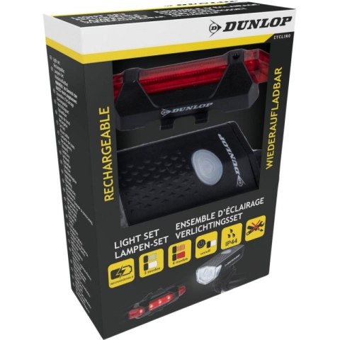 Zestaw lampek rowerowych Dunlop Led, ładowanie USB, tył+przód 473758 N/A