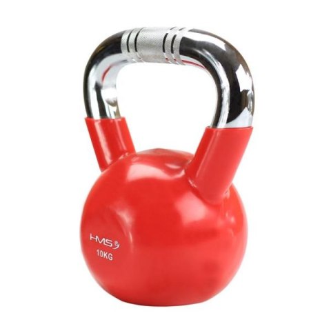 Kettlebell żeliwny uchwyt chrom radełkowany HMS KTC06 RED N/A