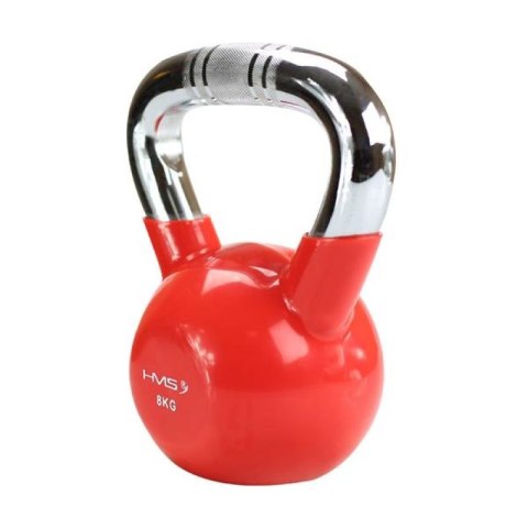 Kettlebell żeliwny uchwyt chrom radełkowany HMS KTC10 RED N/A