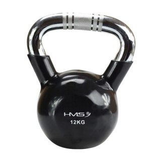 Kettlebell żeliwny uchwyt chrom radełkowany HMS KTC12 BLACK N/A