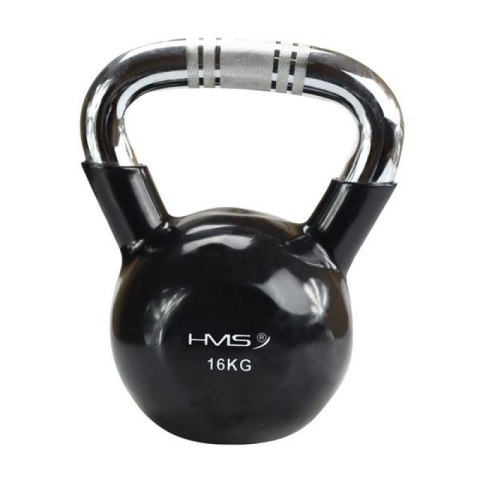 Kettlebell żeliwny uchwyt chrom radełkowany HMS KTC12 BLACK N/A