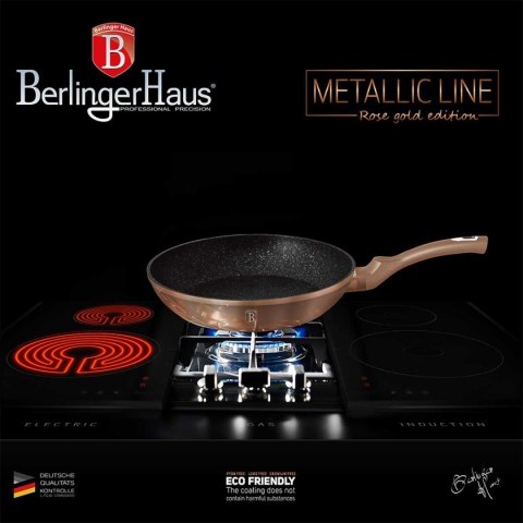 ZESTAW 3 PATELNI GRANITOWYCH BERLINGER HAUS ROSE GOLD LINE BH-6195