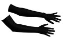 Rękawiczki damskie długie satynowe czarne erotyka